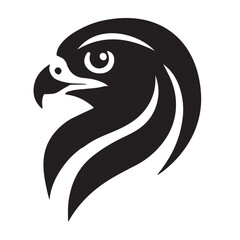 Sharp Falcon Head Silhouette Vector Graphic