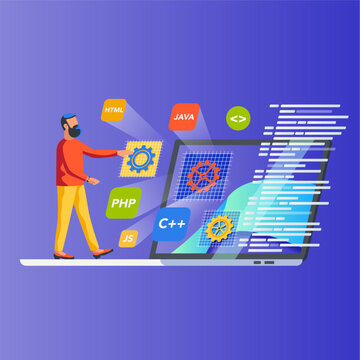 Coding and Programming Design Vector Illustration