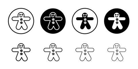Man cookie icon Thin line art isolated