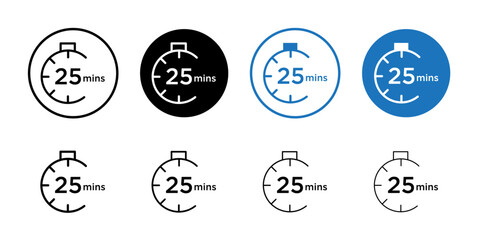 Minute timer icon Thin line art isolated