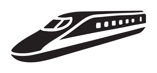 Sleek Bullet Train Silhouette Vector Illustration