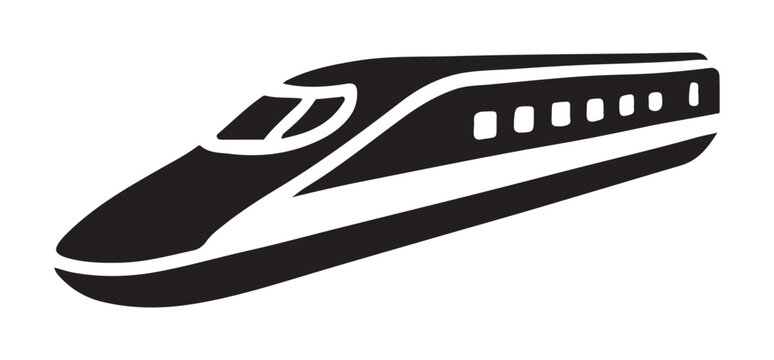 Sleek Bullet Train Silhouette Vector Illustration