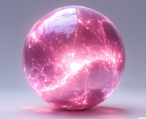 Obraz premium A glowing light orb in soft pink and purple