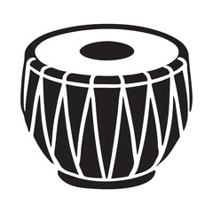 Tabla Drum Silhouette Vector Illustration for Music Design