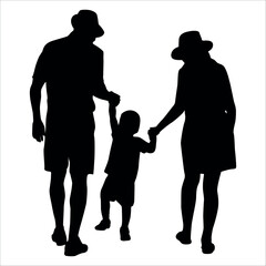 Black Family silhouette Vector illustration