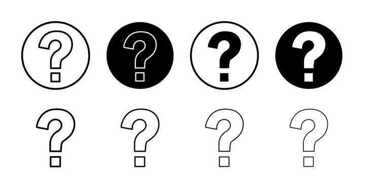 Question mark icon Thin line art isolated