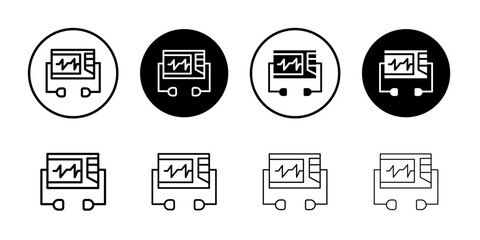 Rescue defibrillator icon Thin line art isolated
