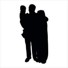 Black Family silhouette Vector illustration