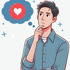 a boy is thinking vector