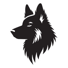 German Shepherd Dog Head Silhouette Illustration