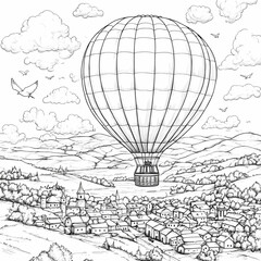 Balloon ride in drawing