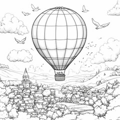 Balloon ride in drawing