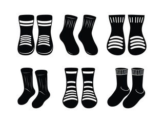 Hockey Socks Silhouettes for Sports Design.