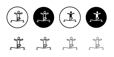 Tightrope walker icon Thin line art isolated