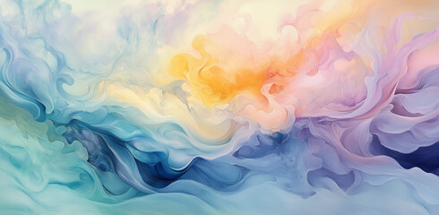 Abstract Cloudscape in Warm and Cool Pastel Tones