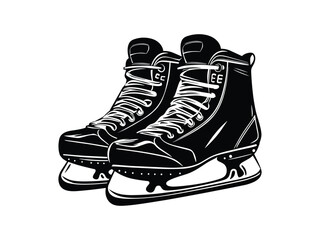Hockey Skates Silhouettes - Sports Art Design