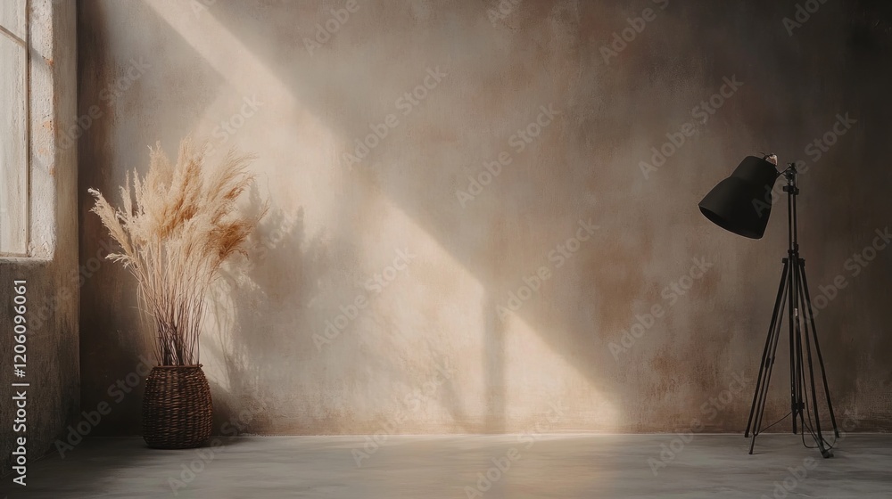 Poster neutral matte background with a subtle earthy undertone and studio lighting setup