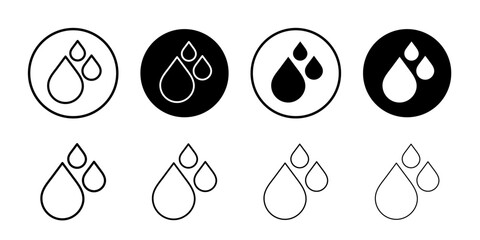 water drops icon Thin line art isolated