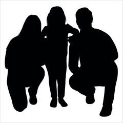 Black Family silhouette Vector illustration