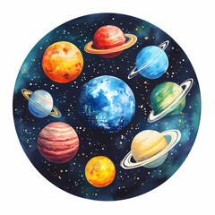Naklejka premium planets in space