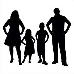 Black Family silhouette Vector illustration