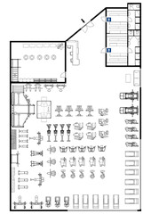 Fitness center 3d illustration. Fitness. Gym. Fitness club. Gym interior design. Floor plan gym.