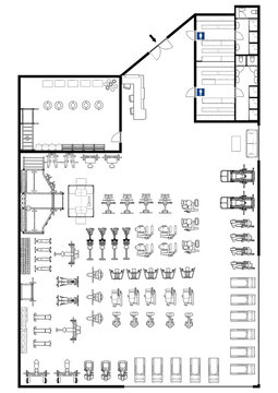 Fitness center 3d illustration. Fitness. Gym. Fitness club. Gym interior design. Floor plan gym.