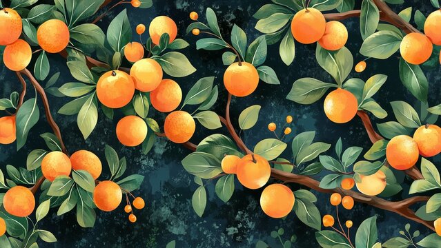 pattern of fabric ,appricot tree in the sweet garden