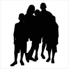 Black Family silhouette Vector illustration
