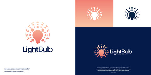smart technology logo with light bulb concept, connection, graphic vector template.