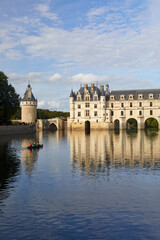 The historical Chateau de Chenonceau on the Cher river, Loire Valley, France