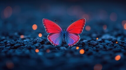 Red butterfly, night, embers, hope, design