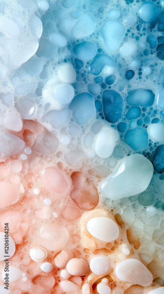 Aufkleber bubbles in soft pastel colors create soothing abstract pattern