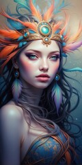 Naklejka premium Portriat of a beautiful woman