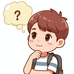 a boy is thinking vector