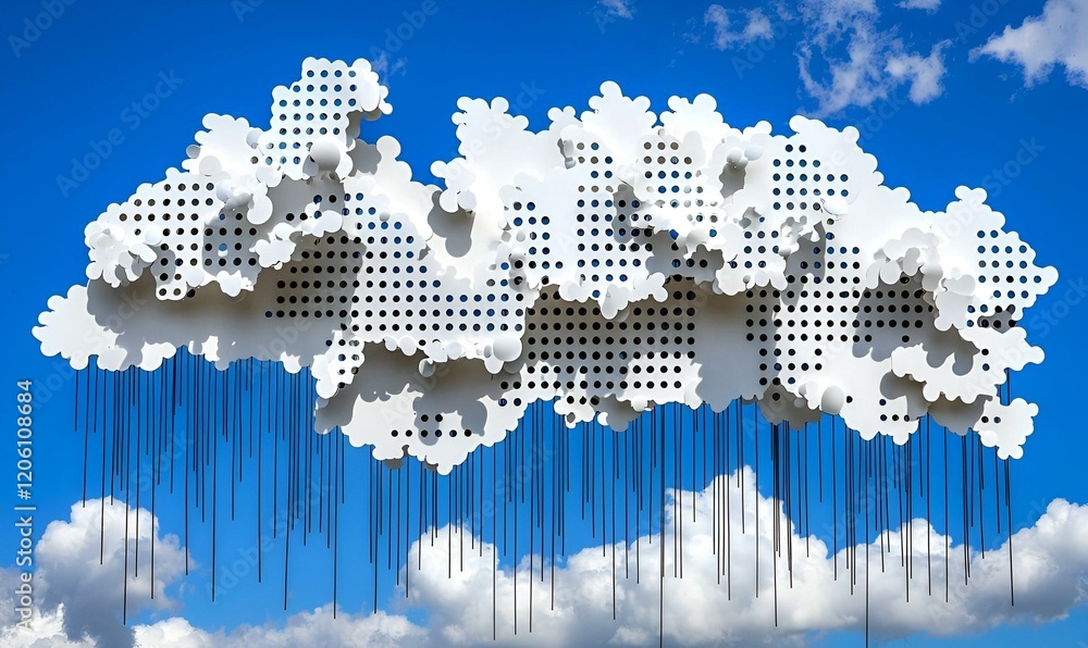 Aufkleber dreamy braille landscape, an ethereal scene where tactile dots create a surreal connection between s