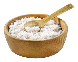 A beautifully crafted Bowl of kitchen Salt accompanied by a carefully chosen Wooden Spoon