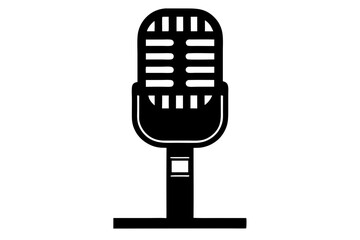 retro microphone on white background