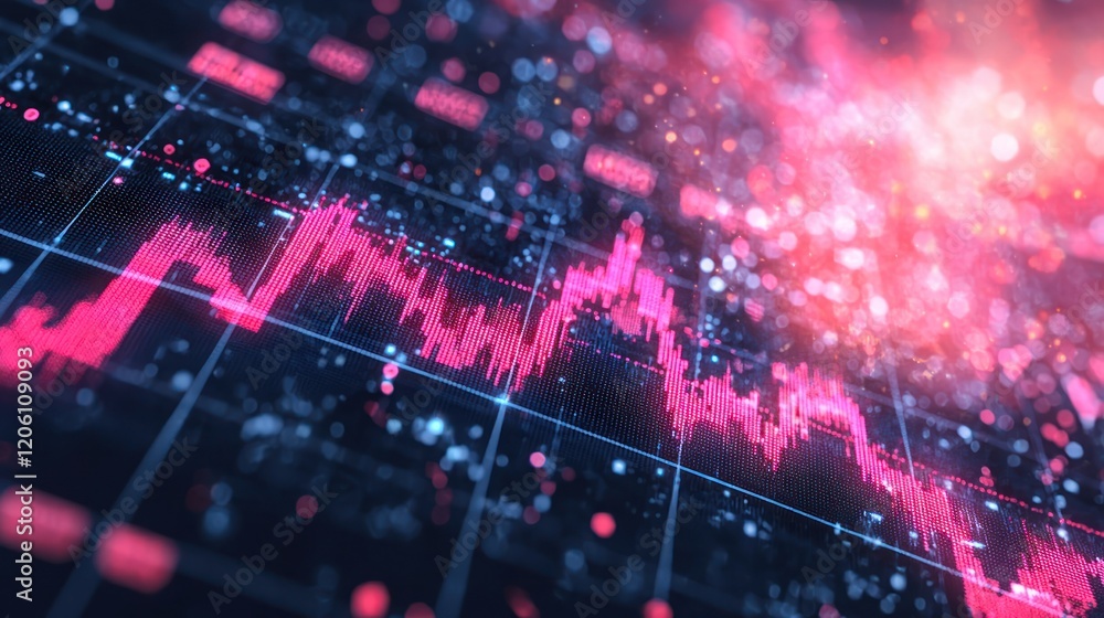 Poster dynamic abstract stock market graph showing exponential growth