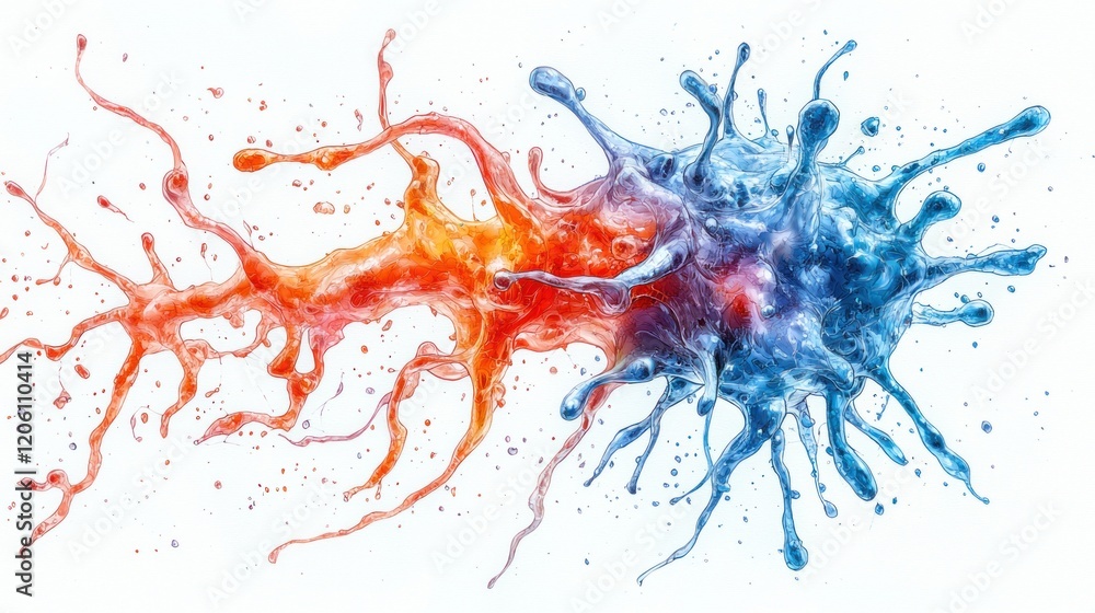 Poster dynamic color collision: an abstract expression of energy and movement