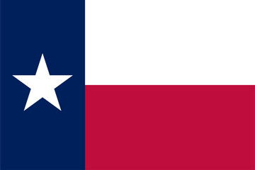 The flag of Texas, a state in the USA, with accurate proportions and official colors.