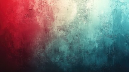 Fototapeta premium A textured gradient background blending red and teal hues, ideal for digital design or artistic projects.