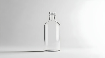 Transparent bottle mockup on a plain backdrop, showcasing simple and clean design AI Generated