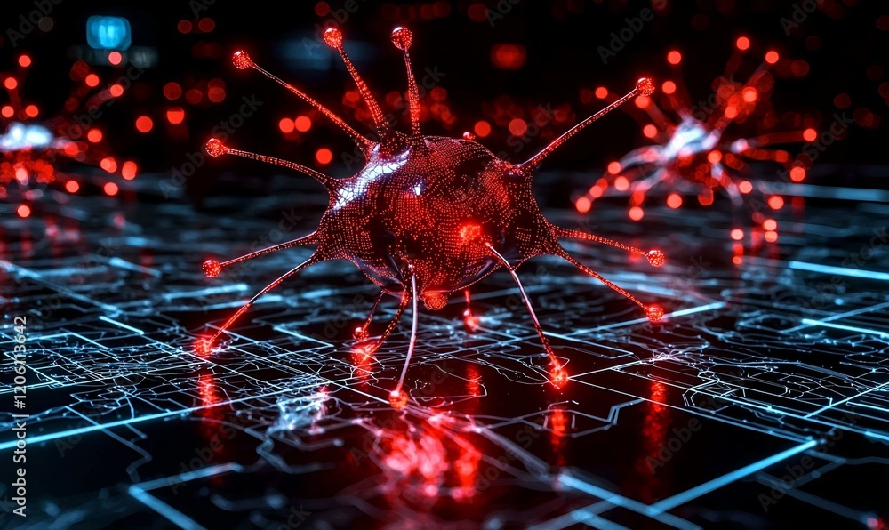 Aufkleber digital mindscape, an imaginative abstract representation of interconnected thoughts and ideas, vibr