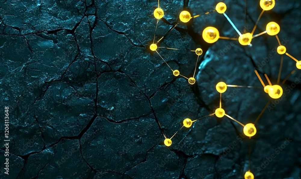Poster digital mindscape, an imaginative exploration of abstract thoughts and neural connections, vibrant c