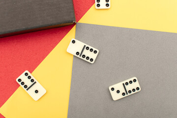 Dominoes bones on colored background	
