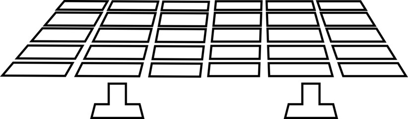 Solar system plates icon . The main solar panel types flat and line vector of monocrystalline polycrystalline and thin film solar energy panel with Sun  isolated on transparent background