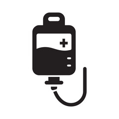 Hospital and medical health care IV Drip Card icon silhouette vector illustration