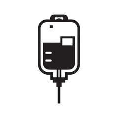 Hospital and medical health care IV Drip Card icon silhouette vector illustration