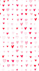 valentines day hearts pattern doodle on transparent background,png love romantic hand drawn heart vertical social media design element